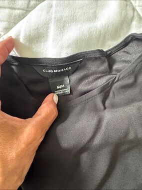 Club Monaco Black Short-Sleeve Blouse